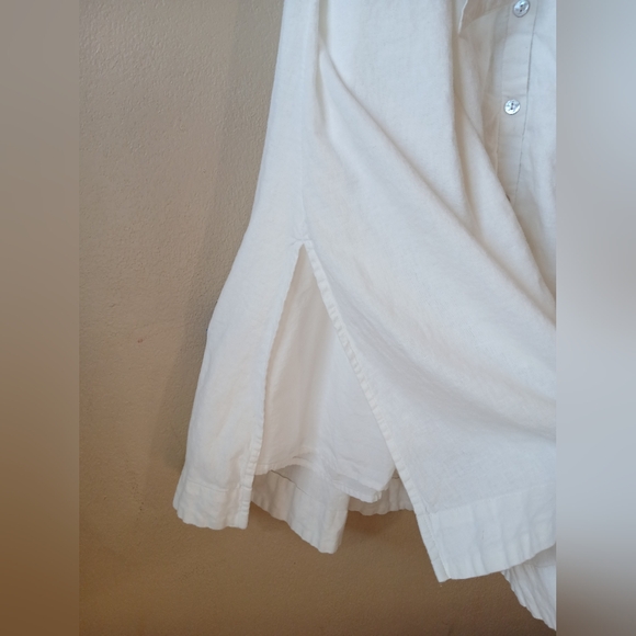 Joie | Elegant White Linnen Button-Up Midi Dress Size XL - Picture 5 of 12
